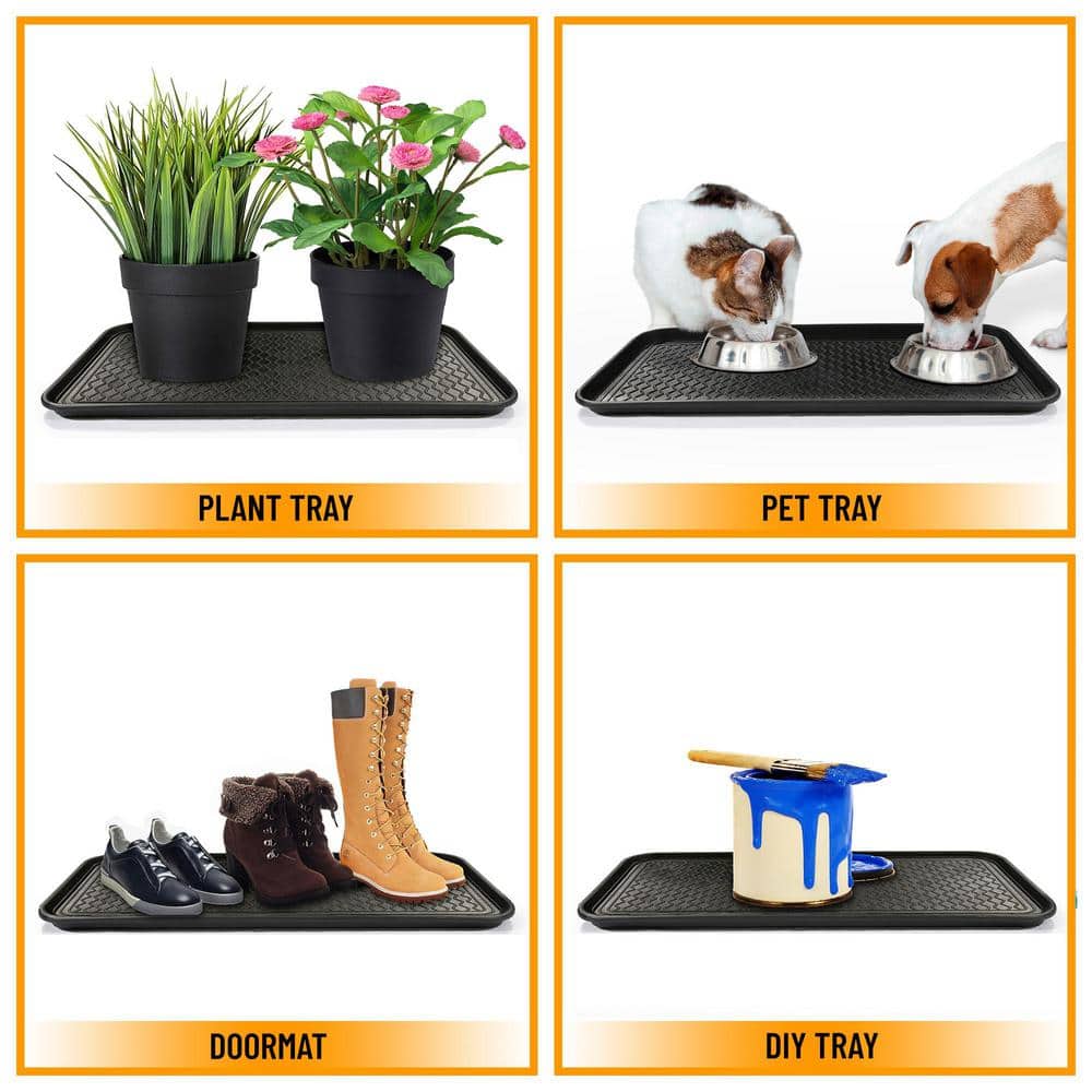 Black Rectangular Polypropylene Waterproof Outdoor Doormat