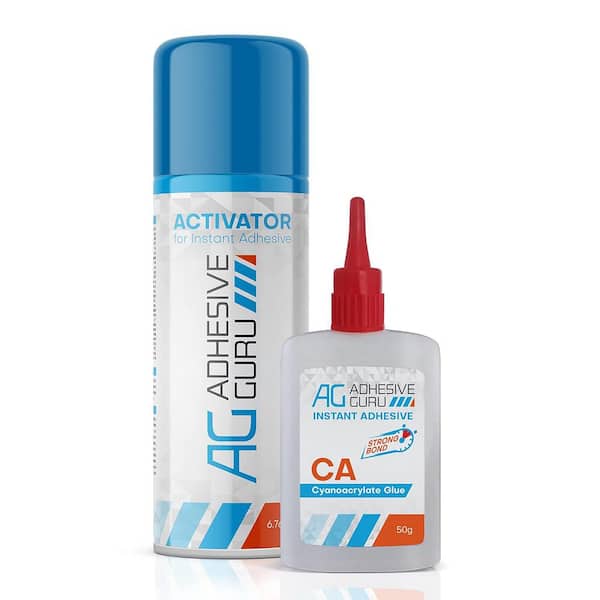 AG220 CA Glue (1.7 oz) & Activator Spray Set (6.76 fl oz), Transparent Super Glue and Accelerator Aerosol Kit (1 Pack)