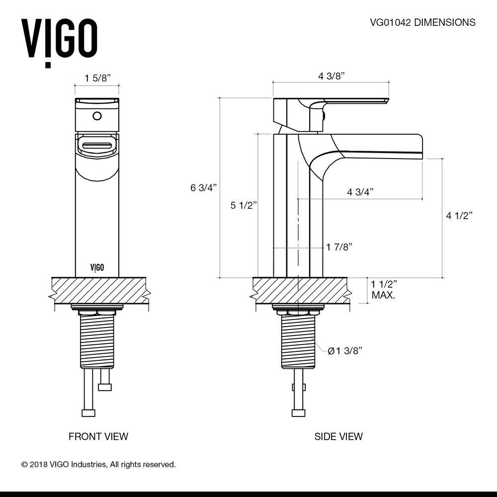VIGO Ileana Modern Chrome Single Hole Waterfall Bathroom Faucet