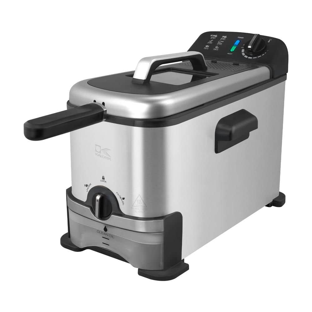 Kalorik 3.2 Quart Stainless Steel Deep Fryer with Oil Filtration