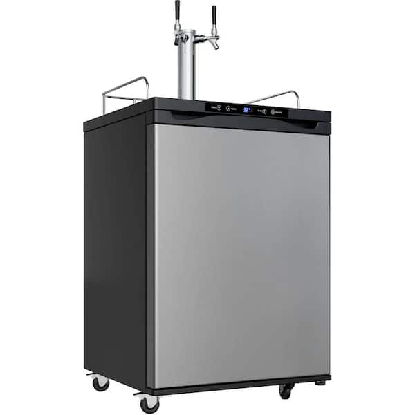 EdgeStar Double Tap 24 in. Full Size Beer Keg Dispenser with Digital Display in Stainless Steel