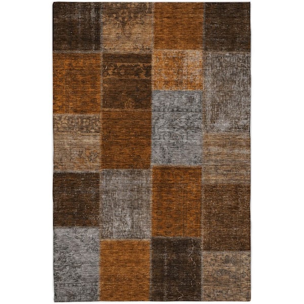 Dream Shag Premium Machine Washable Abstract ADS663 Paprika 8 ft. x 10 ft. Area Rug