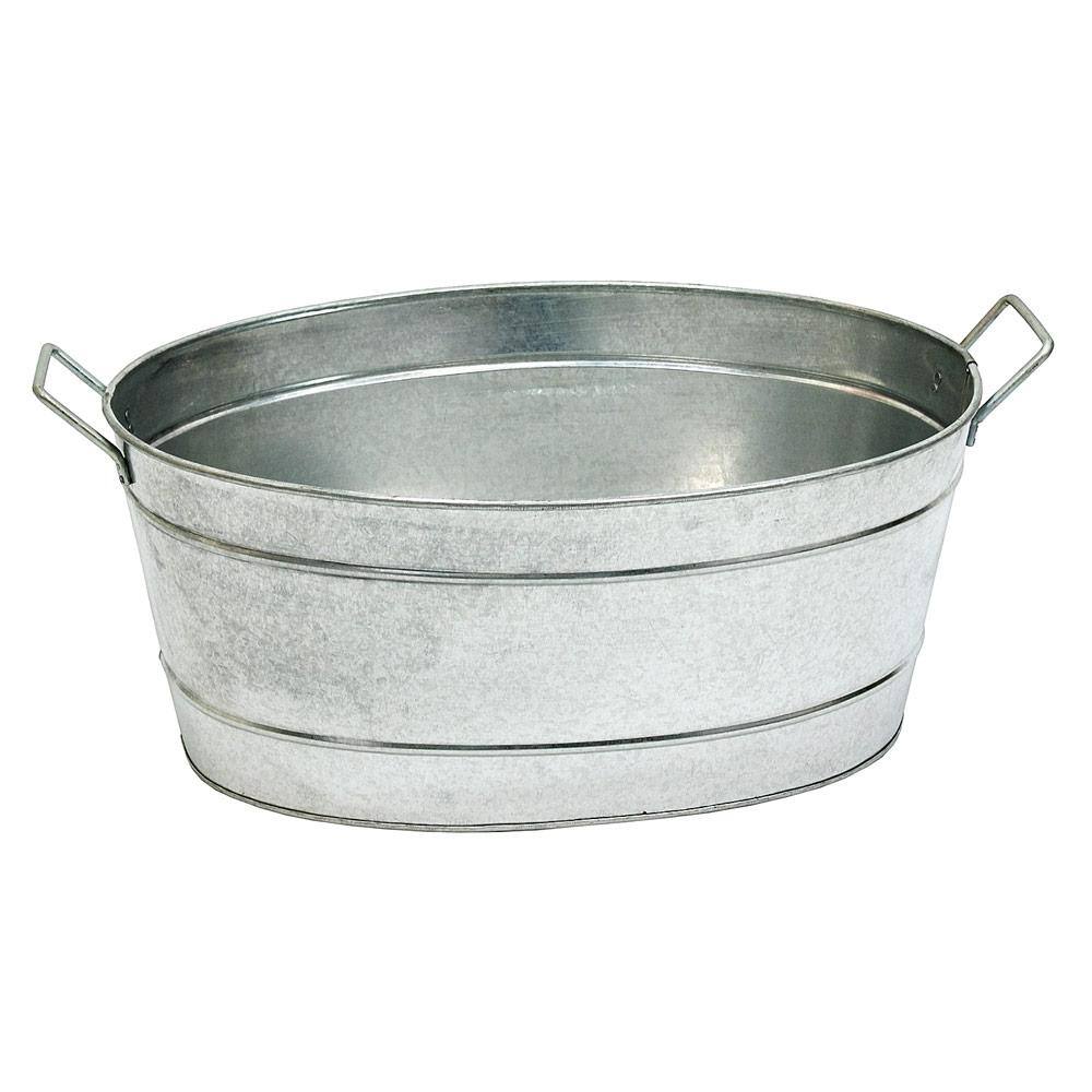 Achla Designs 21 in. L Oval Galvanized Steel Tub with 2Side HandlesC51 The Home Depot