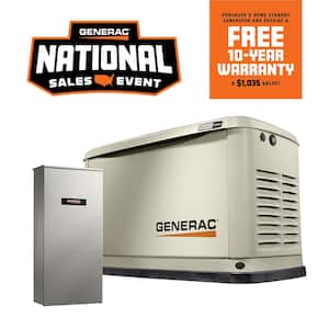 Guardian 22,000-Watt (LP)/19,500-Watt (NG) Air-Cooled Whole House Generator with Wi-Fi and 200-AmpTransfer Switch