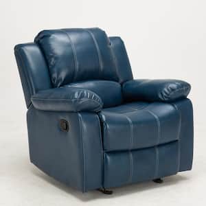 Clifton Navy Blue Faux Leather Glider Rocker Recliner