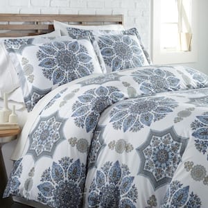 Infinity 3-Piece Blue Microfiber King/Cal King Comforter Set