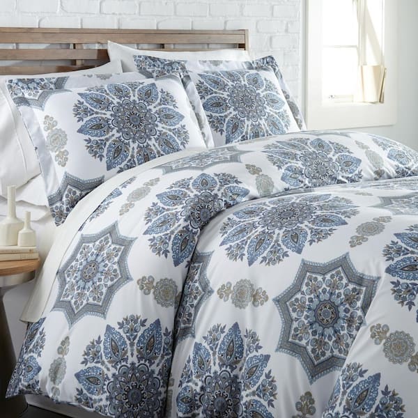 Southshore Fine Linens Infinity 3-Piece Blue Microfiber King/Cal King Comforter Set