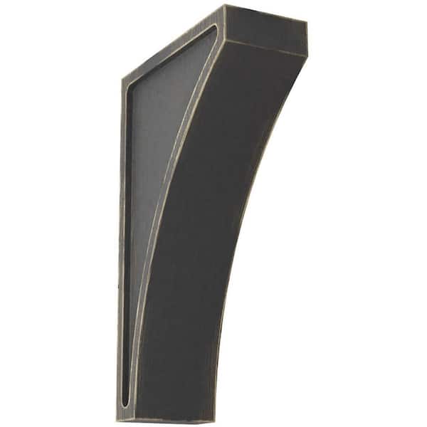 Ekena Millwork 3 in. x 12 in. x 7-1/2 in. Black Extra Large Lawson Wood Vintage Decor Corbel