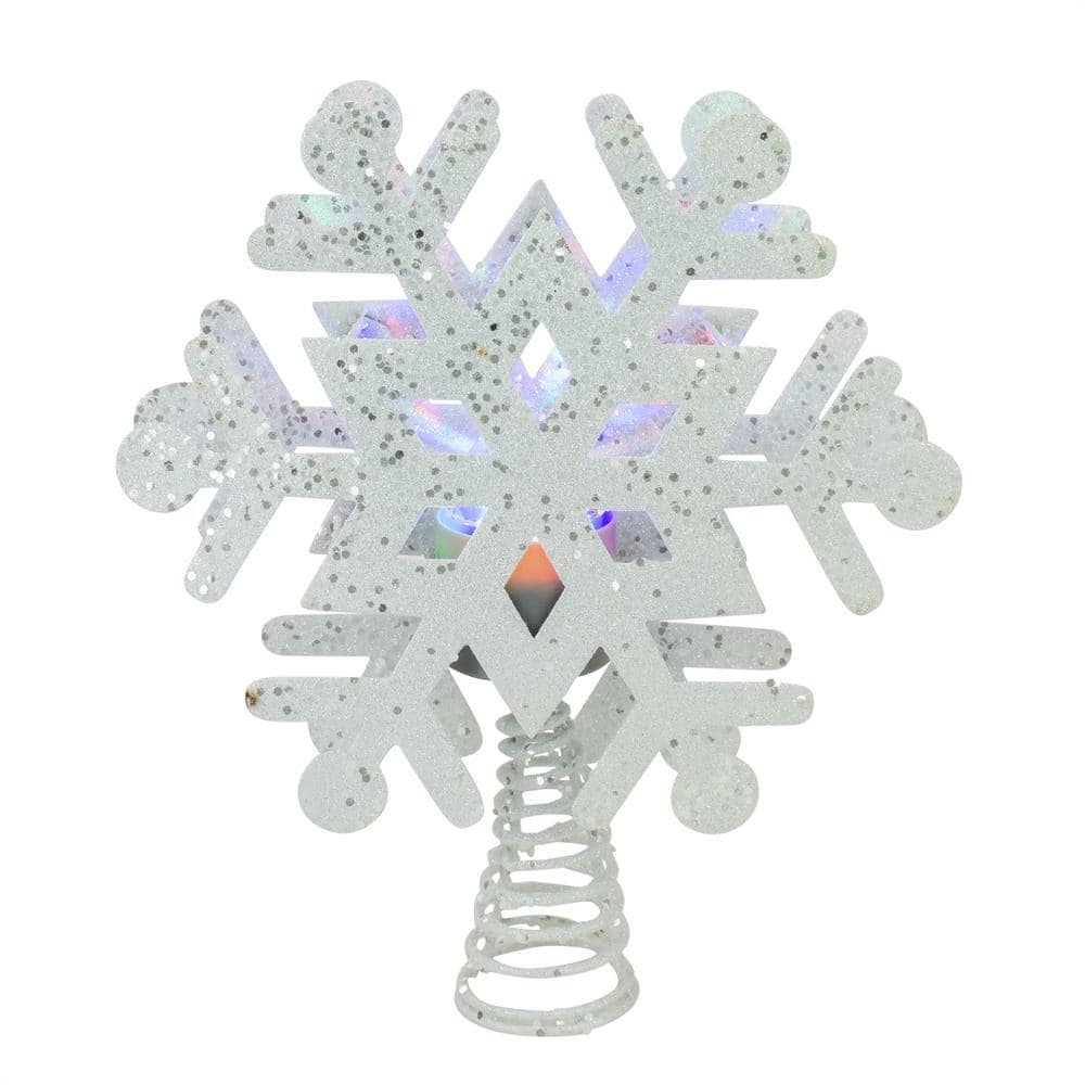 Details about   Christmas Tree Topper with LED Rotating Snowflake Projector Christmas Tree Decor 