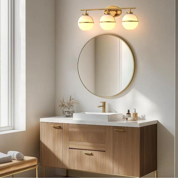YANSUN 24 in. Modern 3-Light Bathroom Vanity Light with Elegant