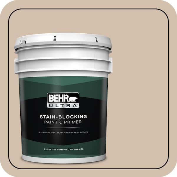 BEHR ULTRA 5 gal. #700C-3 Pecan Sandie Semi-Gloss Enamel Exterior Paint & Primer