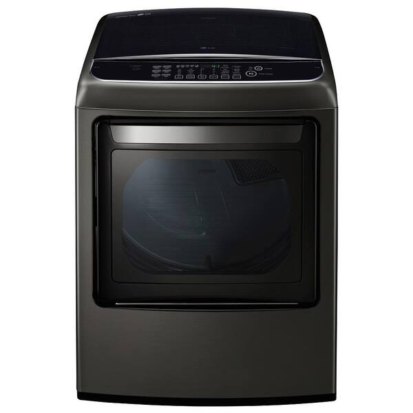 LG Electronics 7.3 cu. ft. Smart Electric Dryer with Steam and WiFi Enabled in Black Stainless Steel, ENERGY STAR