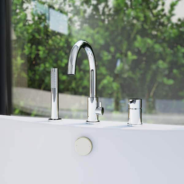 Montego Single-Handle Deck Mounted Roman Tub Faucet with Handshower in Chrome