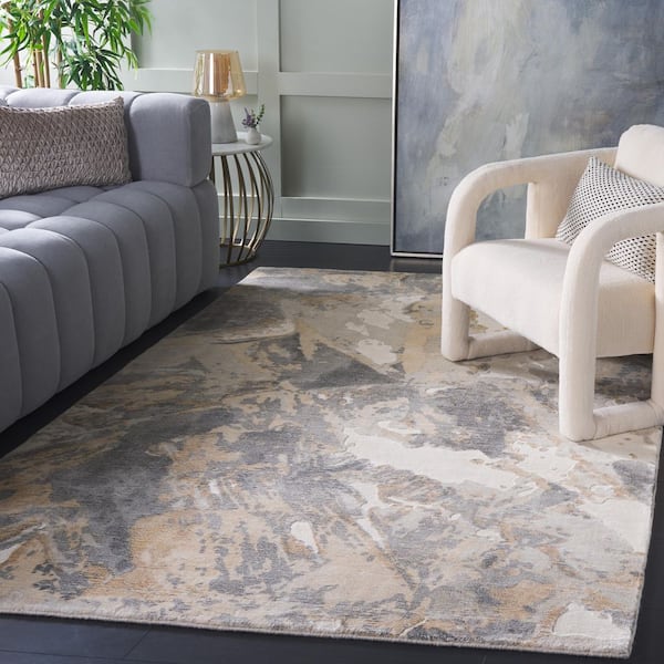Mirage 6 ft. x 9 ft. Gray/Ivory Contemporary Abstract Area Rug