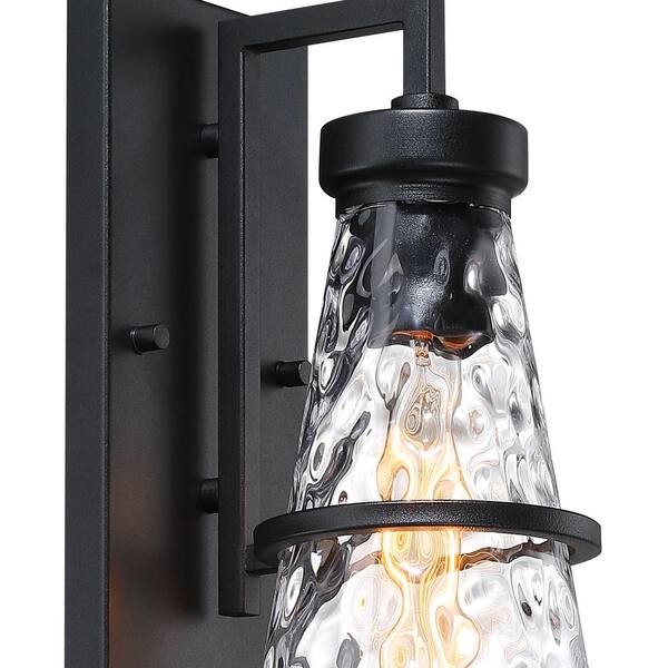 Designers Fountain - Field Daisy Lane Black 1-Light Outdoor Line Voltage Hardwired Porch Light Wall Sconce with No Bulbs Included