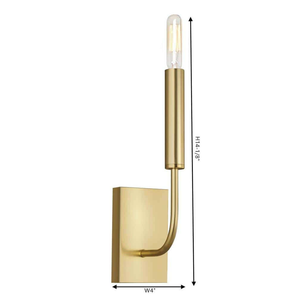 Burnished Brass Cylinder 1-Light Wall Sconce