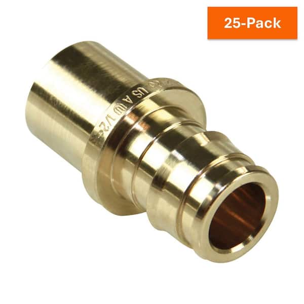 Uponor ProPEX 1/2 in. PEX-A Expansion Barb x 1/2 in. Copper Lead-Free Brass Male Sweat Fitting Adapter (25-Pack)