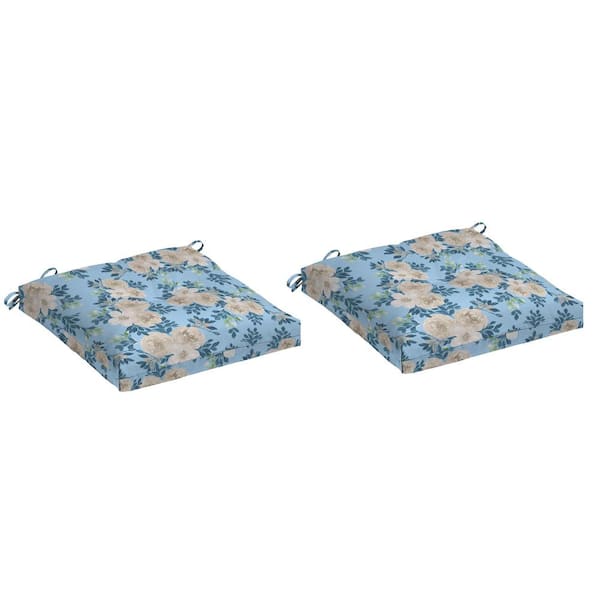Plush Modern Tufted Polyfill Seat Cushion 20 x 20 Alexandra Kay Collection, Backroad Blossom Blue, 2 pack