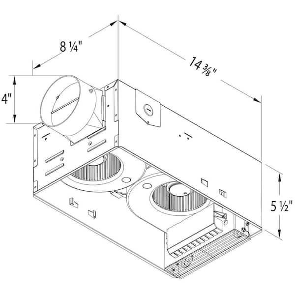 Radiance Series 80 CFM Ceiling Bathroom Exhaust Fan with Edge-Lit Dimmable LED Light and 1300-Watt Heater
