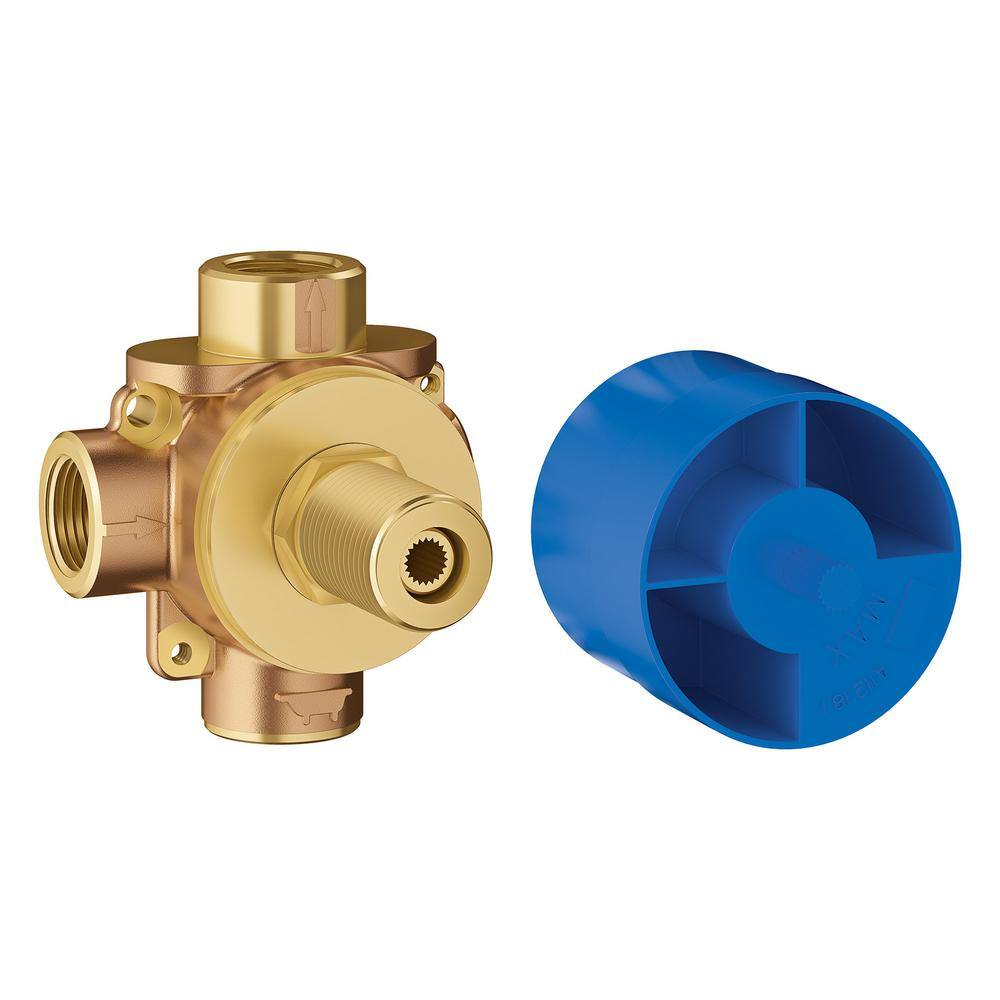 Brass and Blue Modern 3-Way Diverter Valve