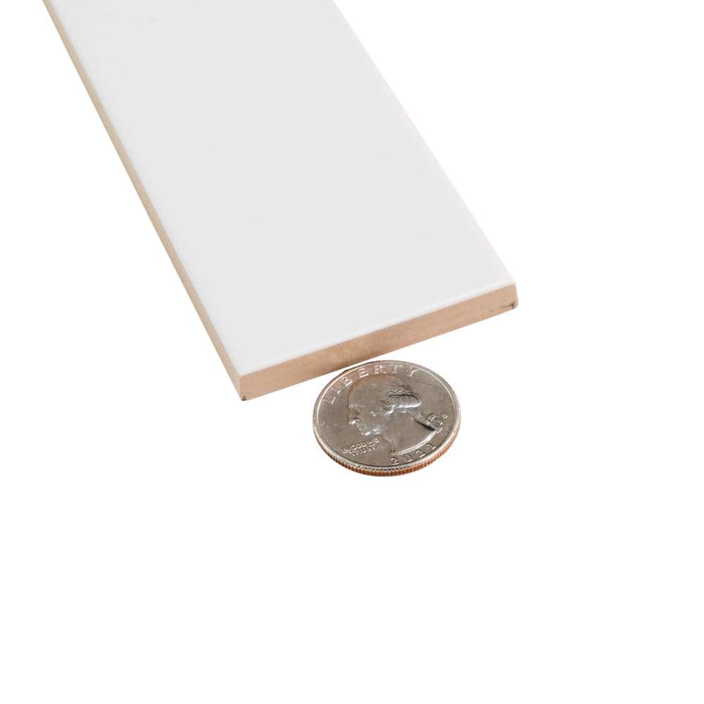 Arte 1.97 in. x 7.87 in. Matte White Ceramic Subway Wall and Floor Tile (5.4 sq. ft./case) (50-pack)
