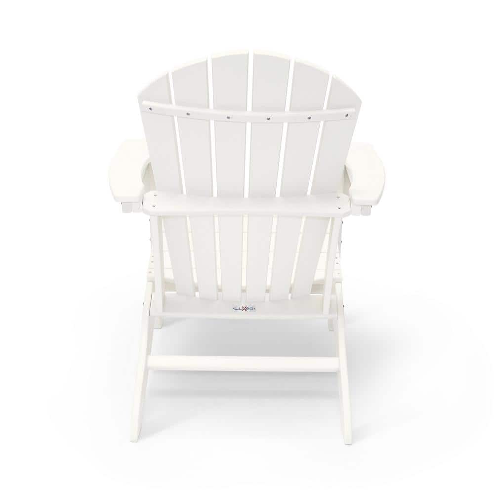 Hampton White HDPE Outdoor Adirondack Chair with Wide Armrests