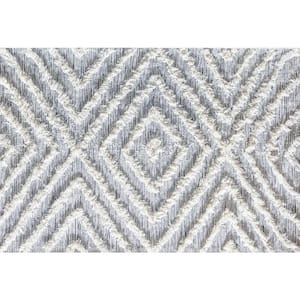 Lorelei Diamonds 5'0"x7'0" Contemporary White Area Rug