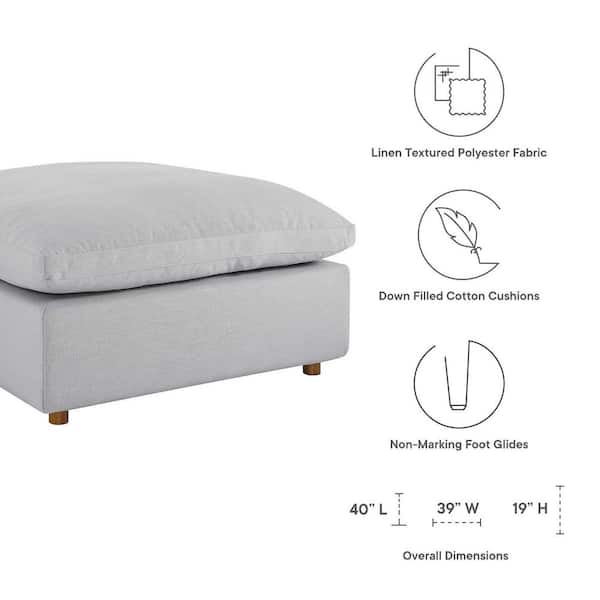 MODWAY Commix Light Gray Down Filled Overstuffed Pillow Top