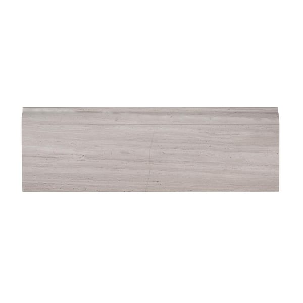 Jeff Lewis Limestone Gray 4 in. x 12 in. Honed Limestone Wall Base Trim Tile