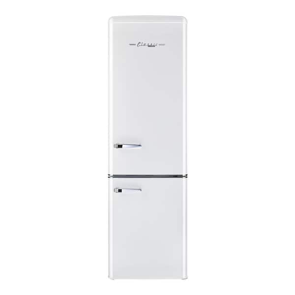 Classic Retro 21.6 in. 8.7 cu. ft. Counter Depth Bottom Freezer Refrigerator in Marshmallow White