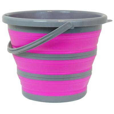 2.65 Gal. Pink Collapsible Bucket Deluxe