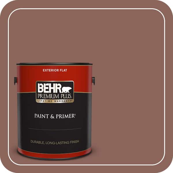 BEHR PREMIUM PLUS 1 gal. #BXC-52 Natural Copper Flat Exterior Paint & Primer