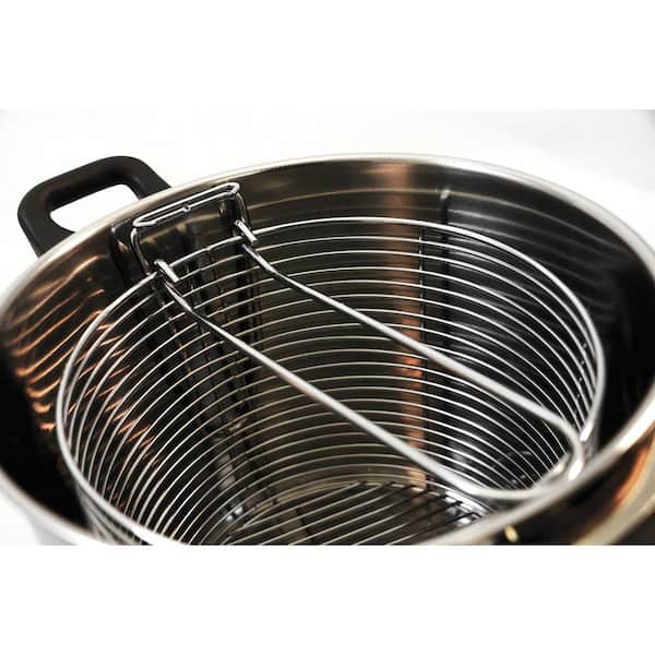 USHOBE Fryer Pot with Basket Stainless Steel Deep Fryer Pot Small