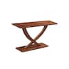 Boraam Rasmus 57 in. Chestnut Wire-Brush Finish Rectangle Acacia Wood Top Console Table 77322