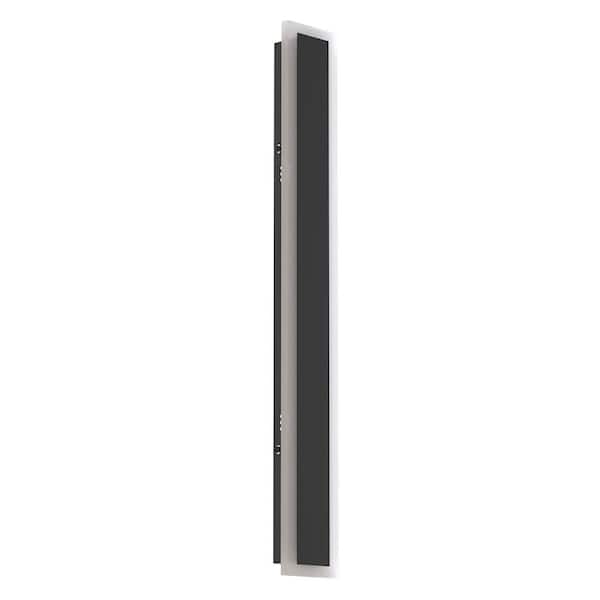 1-Light 24 in. Black Modern Integrated LED Outdoor Wall Light for Garden, Waterproof Porch Lantern Sconce