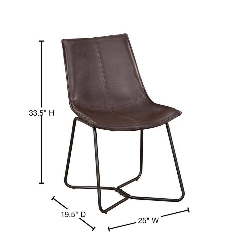 High Parsons 19.5'' Faux Leather Side Chair in Brown
