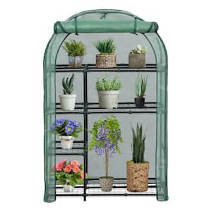 39 in. W x 18 in. D x 62 in. H 4-Tier Mini Greenhouse with Green Cover