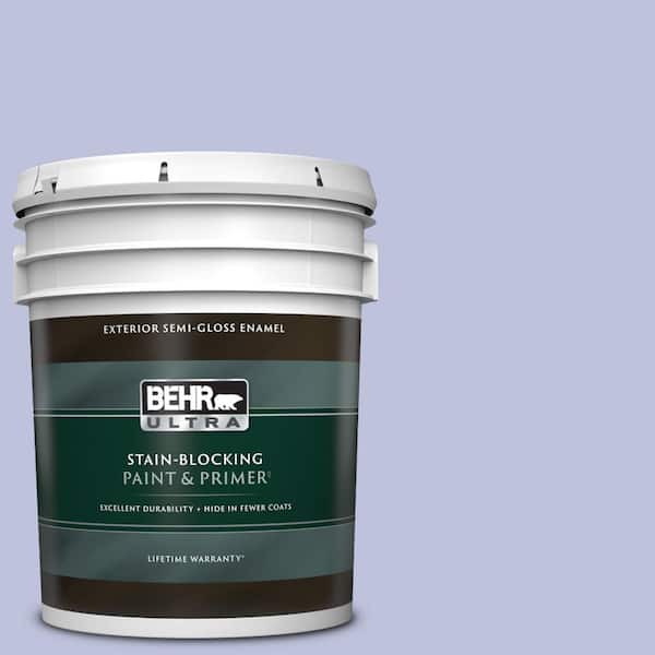 BEHR ULTRA 5 gal. #610A-3 Lavender Sachet Semi-Gloss Enamel Exterior Paint & Primer