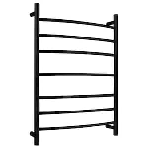 Gown 7-Bar Stainless Steel Wall Mounted Towel Warmer in Matte Black