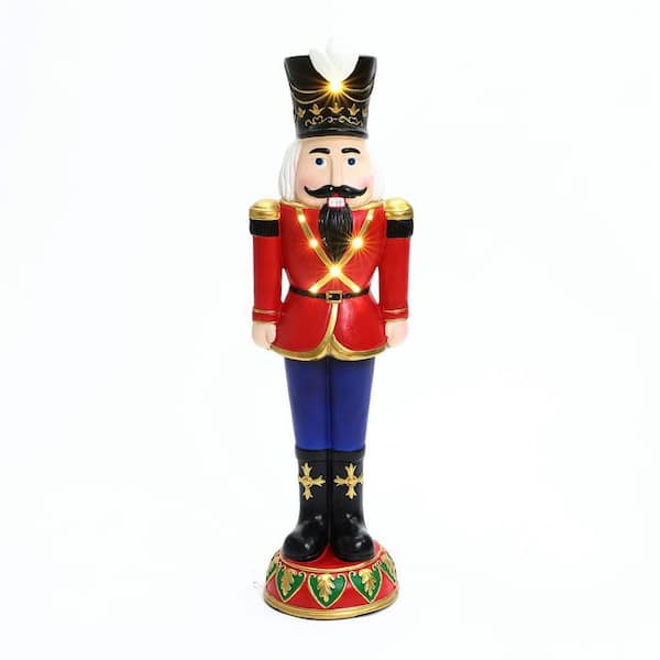 48.03 in. Lighted Nutcracker Soldier in Red, Battery Operated Indoor/Outdoor Christmas Decor