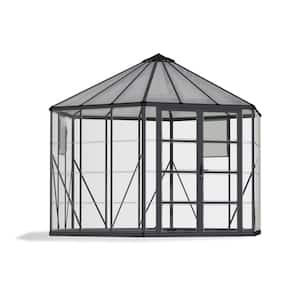 Oasis Hexagonal 10 ft. x 12 ft. Gray/Clear DIY Greenhouse Kit