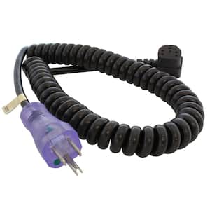 Up to 6.5 ft. 10 Amp 18/3 Coiled Medical Grade Power Cord with Right C13 Connector