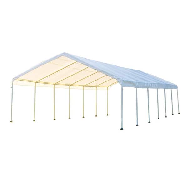 18 ft. W x 40 ft. D SuperMax Premium Canopy in White with Steel Frame and Patented Twist-Tie Tension Feature
