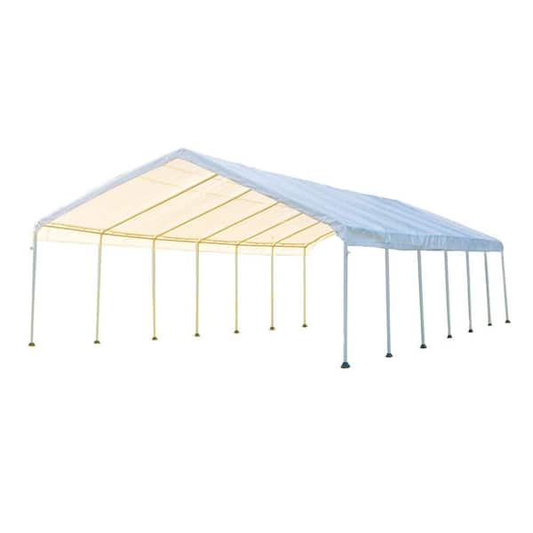ShelterLogic 18 ft. W x 40 ft. D SuperMax Premium Canopy in White with Steel Frame and Patented Twist-Tie Tension Feature