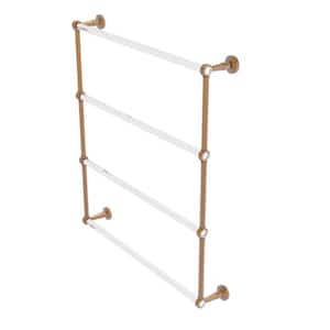 Pacific Beach 4-Tier 30 in. Ladder Towel Bar with Groovy Accents in Brushed Bronze