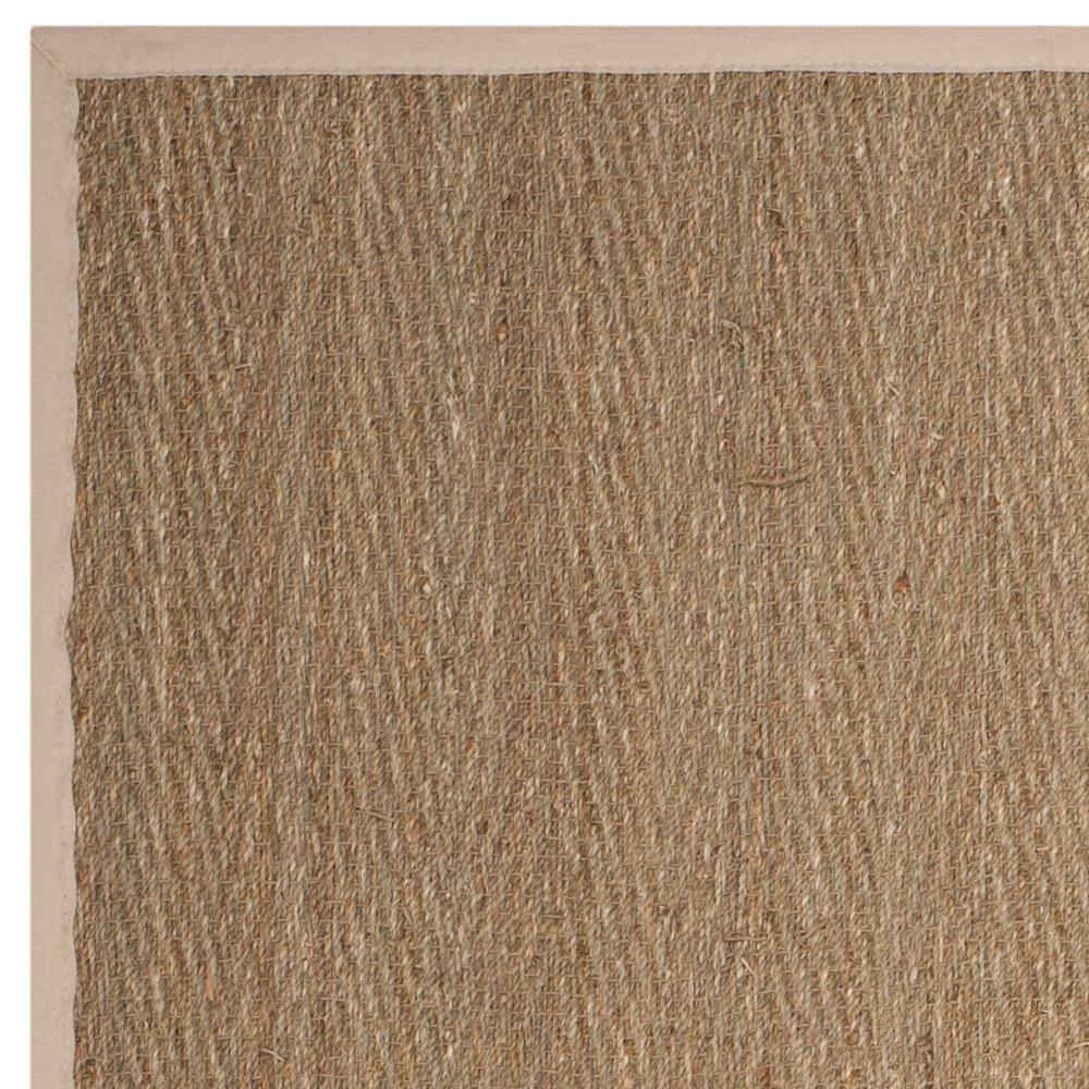 Ivory and Natural Herringbone Seagrass Area Rug, 5' x 8'