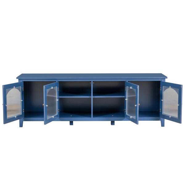 Kitschi Living Systems テレビ本体 透明な青 CSC DECOR INC Blue TV Stand Fits TV's up to 70 in. Media Console