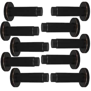 DSIX 3-3/16 in. L, 7/8 in. Dia Oil Rubbed Bronze Stainless Steel Round Wall Mount Door Stop (10-Pack)