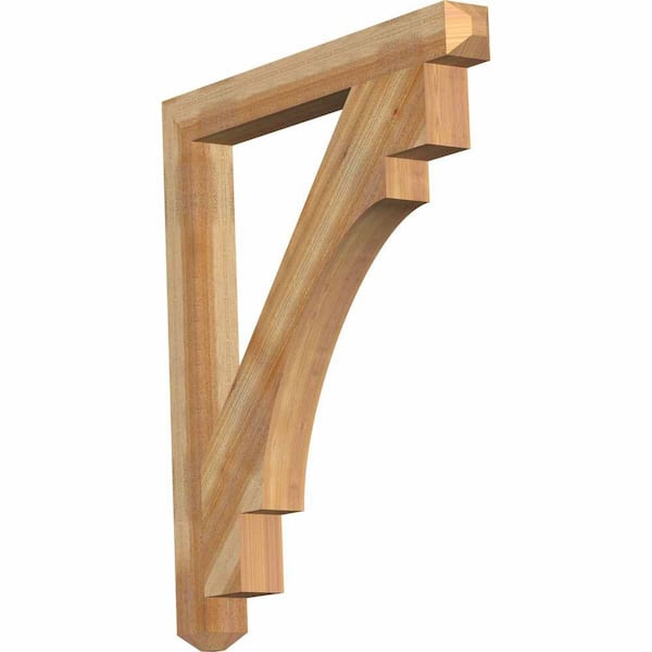 Ekena Millwork 4 in. x 44 in. x 38 in. Western Red Cedar Merced Craftsman Rough Sawn Bracket