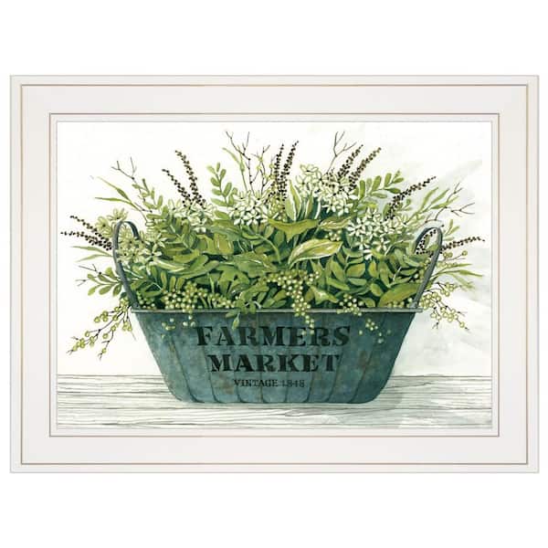 HomeRoots Charlie Farm Market 1-Piece Framed Wall Art 15 in. x 19 in.